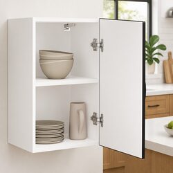 Black Engineered Wood Kitchen Wall Cabinet for Storage