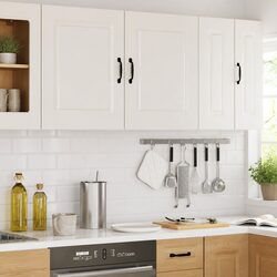 2pcs Kitchen Wall Cabinets White Engineered Wood Storage