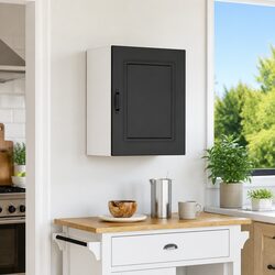 Kitchen Wall Cabinet in Black Engineered Wood