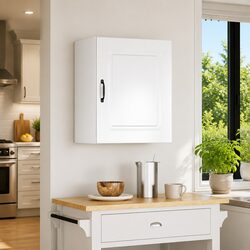 White Engineered Wood Wall Cabinet for Kitchen Storage