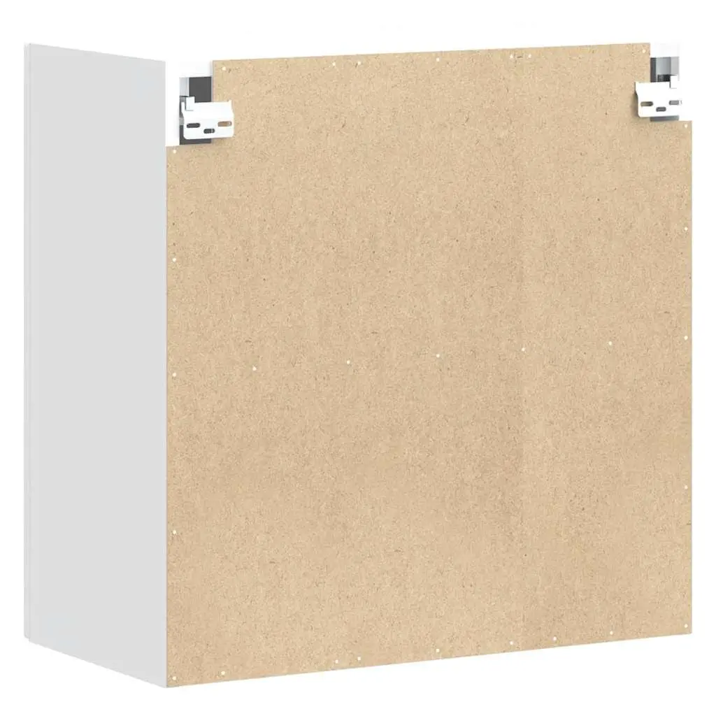 White Kitchen Cabinet Storage Organizer Engineered Wood Wall Unit with Doors