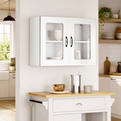 White High Gloss Engineered Wood Kitchen Wall Cabinet