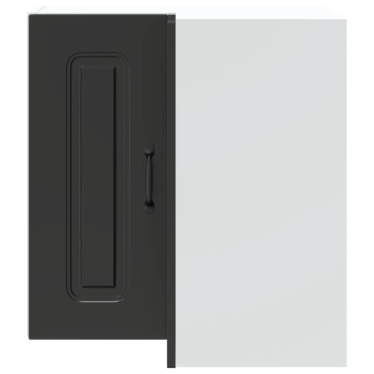 Kitchen Corner Cabinet Wall-Mounted Storage Organizer Engineered Wood Black
