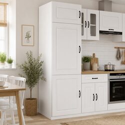 Adjustable Feet Kitchen Storage Cabinet in White