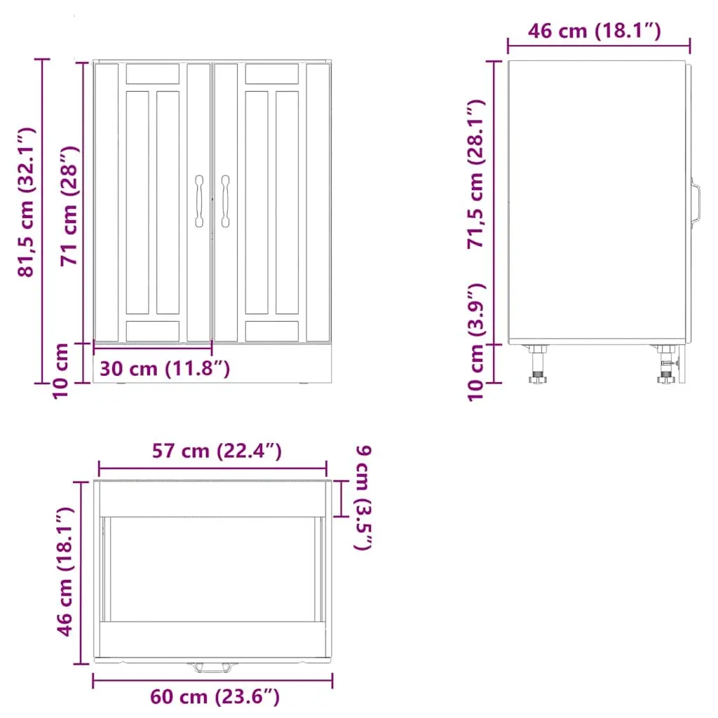 Sink Base Cabinet Organised Kitchen Storage Engineered Wood White