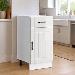 Engineered Wood White High Gloss Kitchen Base Cabinet