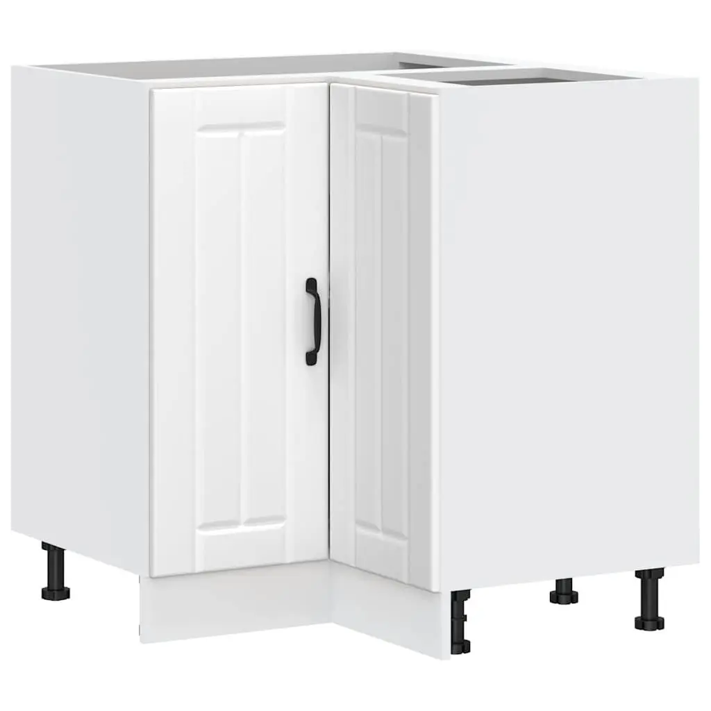 Kitchen Corner Base Cabinet Adjustable Feet White Engineered Wood