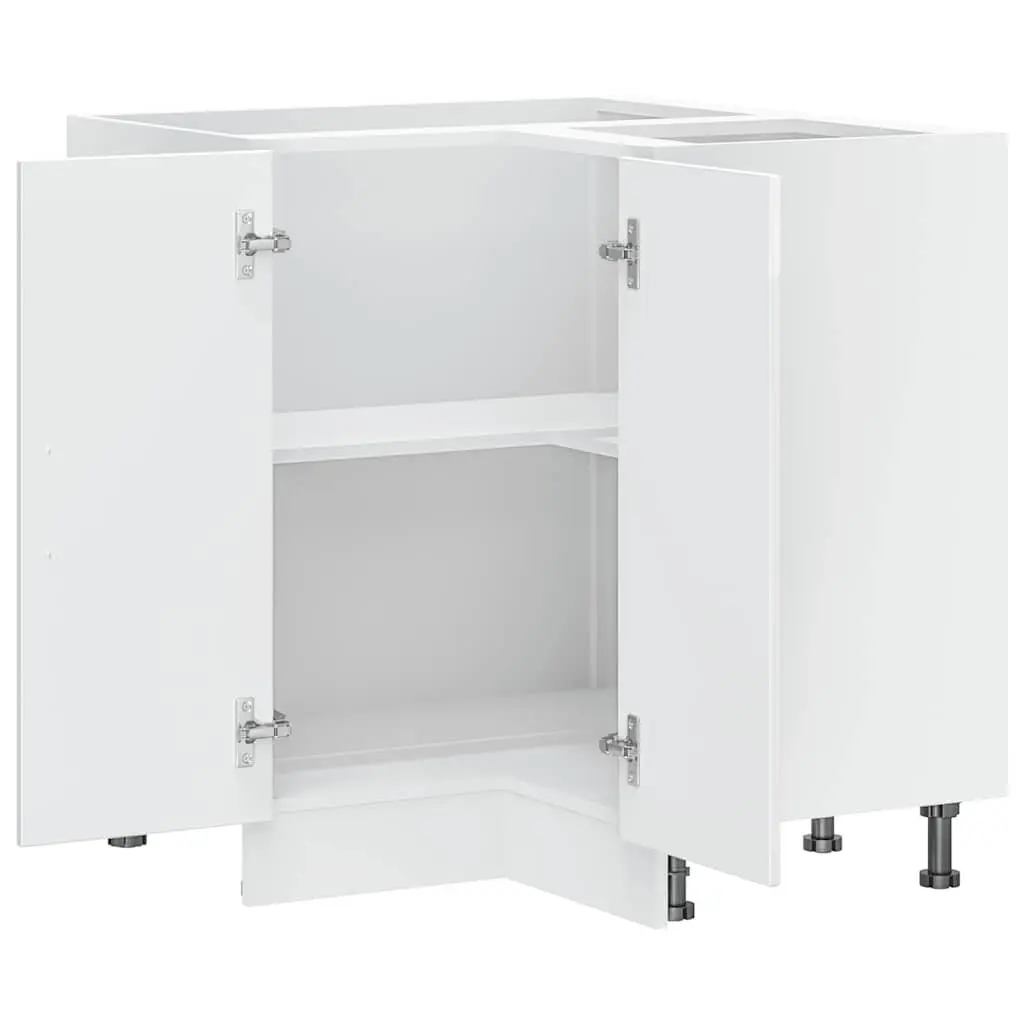 Kitchen Corner Base Cabinet Moisture Resistant Engineered Wood White