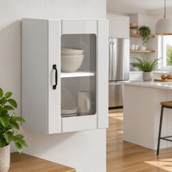 Wall-Mounted High Gloss White Kitchen Storage Cabinet