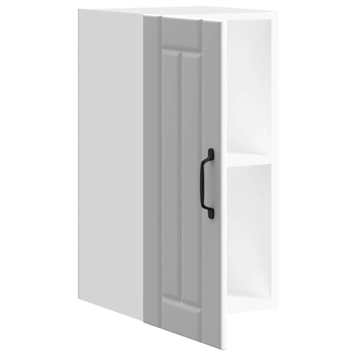 Kitchen Cabinet Wall-Mounted Storage White Engineered Wood Glass Door