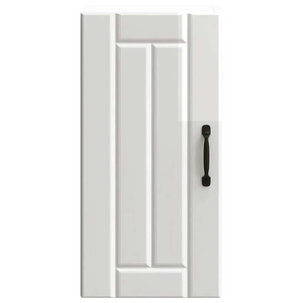 Wall Mounted Kitchen Cabinet Storage Cupboard Glass White High Gloss Engineered Wood
