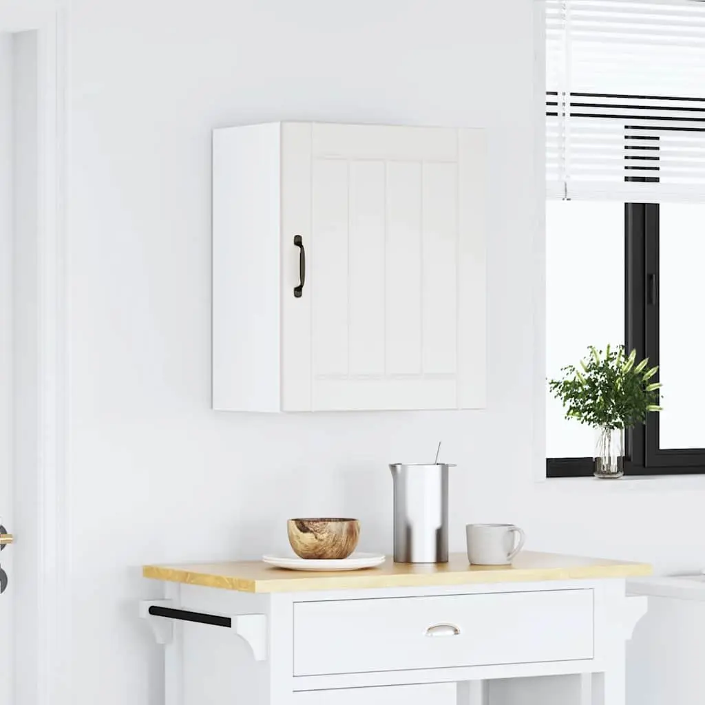 Kitchen Cabinet Wall-Mounted Engineered Wood White Glass Door Storage Organiser