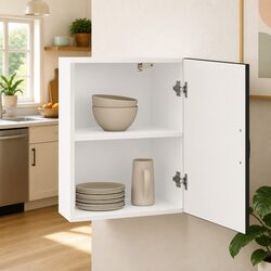 Black Engineered Wood Wall-Mounted Kitchen Cabinet
