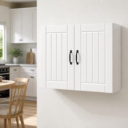 Kitchen Wall Cabinet Lucca in White with Glass Door