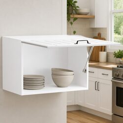 Engineered Wood Wall-Mounted Kitchen Cabinet with Glass Door