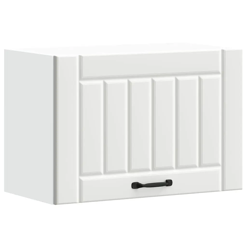 Kitchen Cabinet Wall-Mounted Storage Organiser Engineered Wood White Glass Door