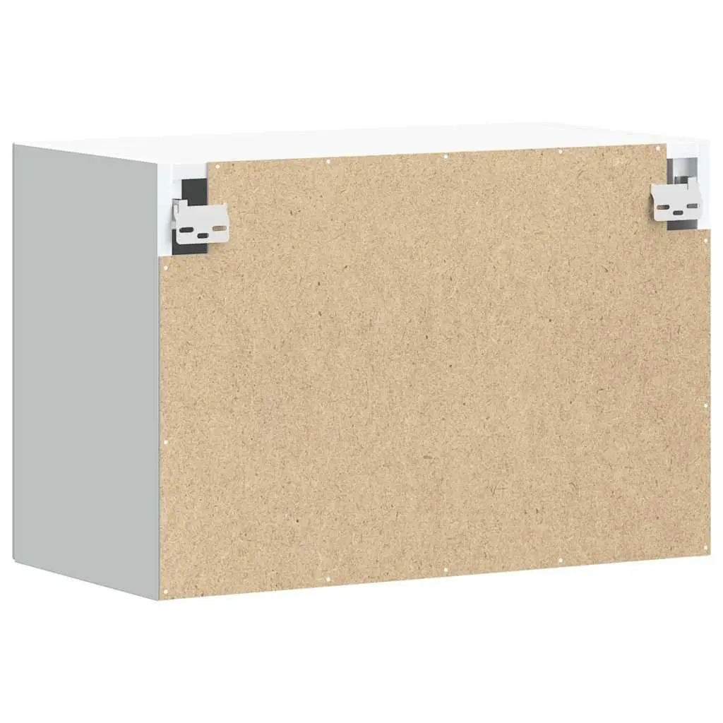 Kitchen Cabinet Wall-Mounted Storage Organiser Engineered Wood White Glass Door