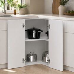 Engineered Wood Kitchen Wall Corner Cabinet in White