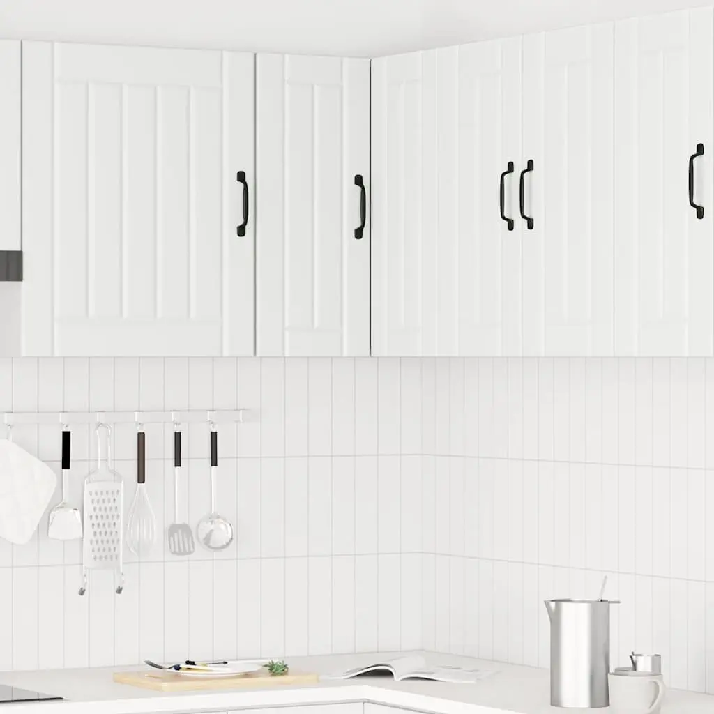 Kitchen Corner Cabinet Wall-Mounted Storage White Engineered Wood