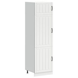 Kitchen Cupboard White Storage Cabinet Engineered Wood Adjustable Feet Doors