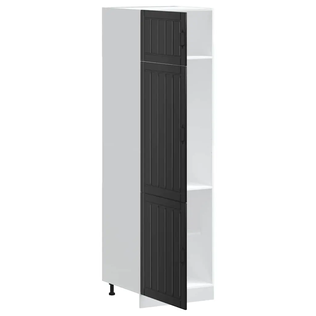 Kitchen Cabinet Black Engineered Wood Storage Adjustable Feet