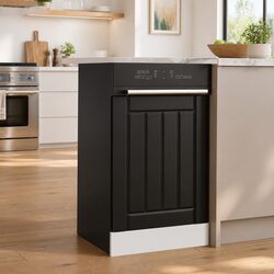 Dishwasher Panel Cover in Black Engineered Wood