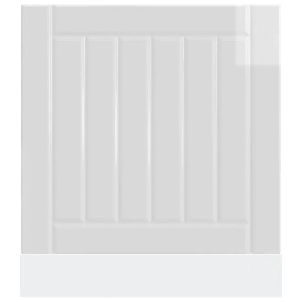 Dishwasher Panel Engineered Wood High Gloss White