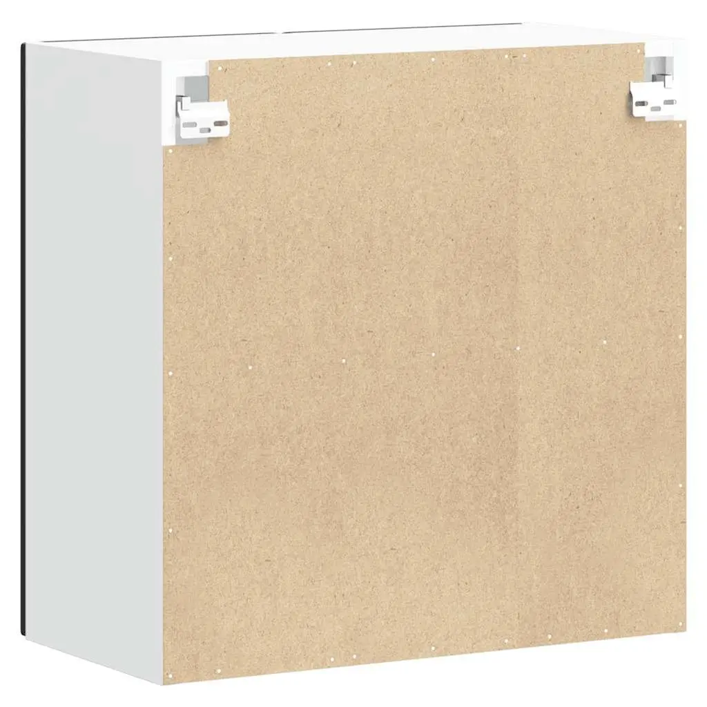 Kitchen Cabinet Wall-Mounted Glass Door Black Engineered Wood Storage Organiser