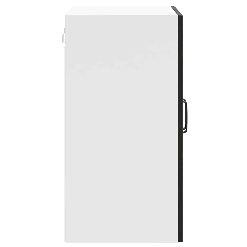 Kitchen Cabinet Wall-Mounted Glass Door Black Engineered Wood Storage Organiser