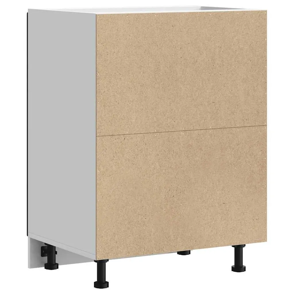 Kitchen Base Cabinet Adjustable Feet Black Engineered Wood