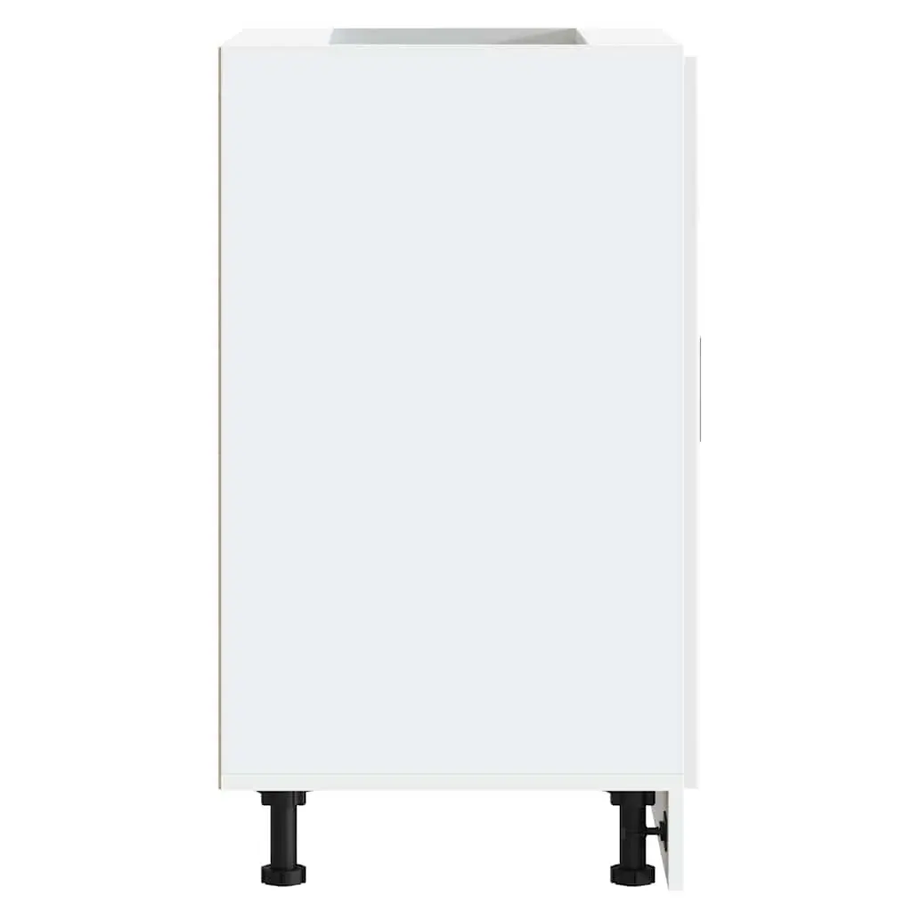 Kitchen Base Cabinet Adjustable White Engineered Wood Storage Cupboard