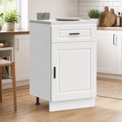 Engineered Wood Kitchen Base Cabinet, White Finish