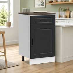 Engineered Wood Kitchen Base Cabinet in Black with Adjustable Features