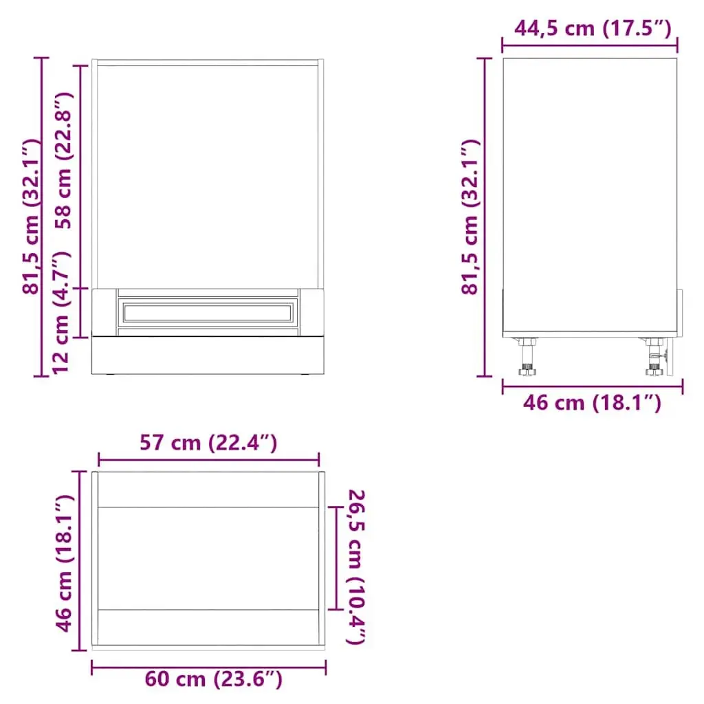 Oven Cabinet White Engineered Wood Kitchen Storage Unit Compact Design