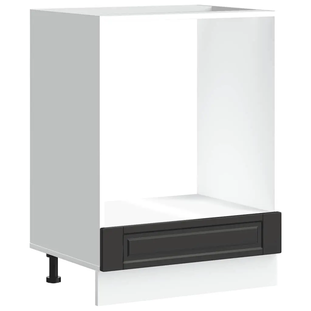 Kitchen Cabinet Compact Space-Saving Black Engineered Wood Storage Unit