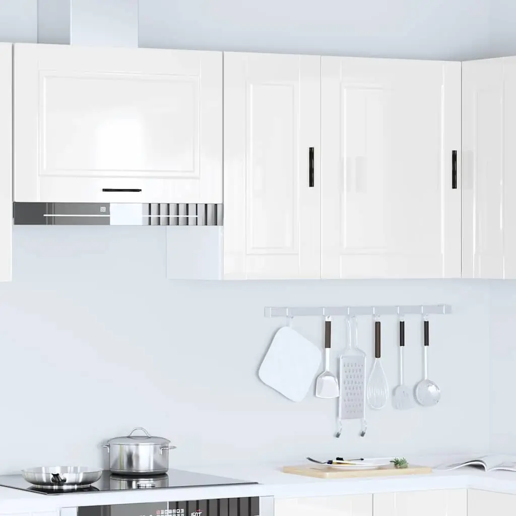 Kitchen Cabinet Wall-mounted Storage White High Gloss Engineered Wood