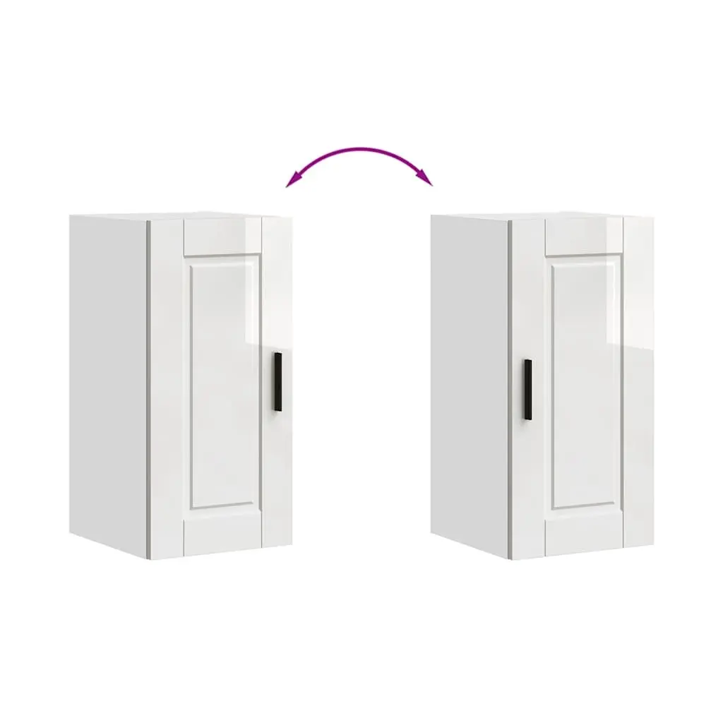 Kitchen Cabinet Wall-mounted Storage White High Gloss Engineered Wood