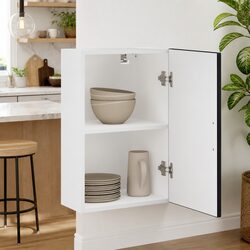 Black Wall-Mounted Kitchen Cabinet in Engineered Wood