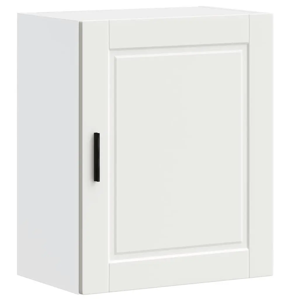 Kitchen Cabinet Space-Saving Wall-Mounted White Engineered Wood Storage Cupboard