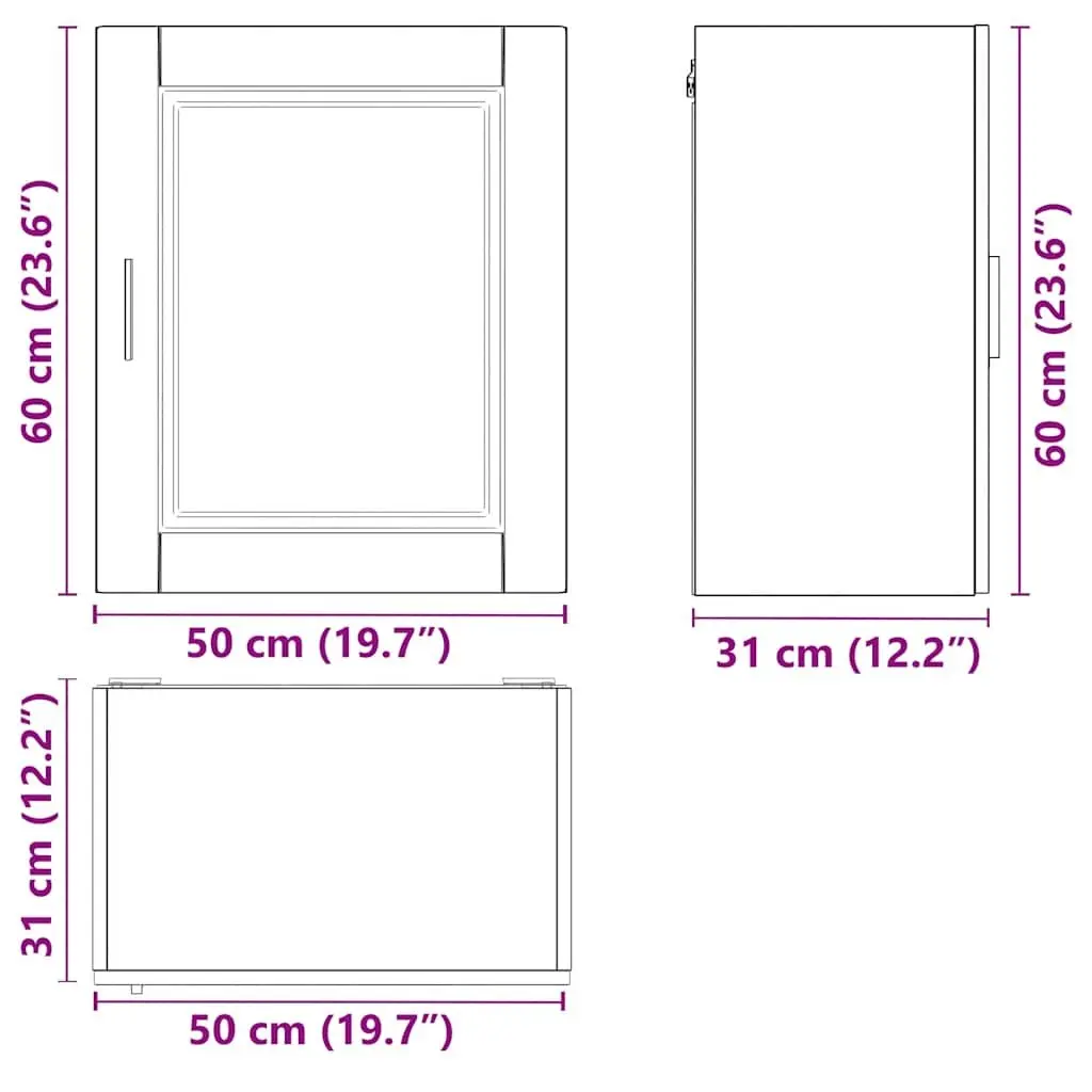 Kitchen Cabinets Wall Mounted Storage 2 Piece White Engineered Wood