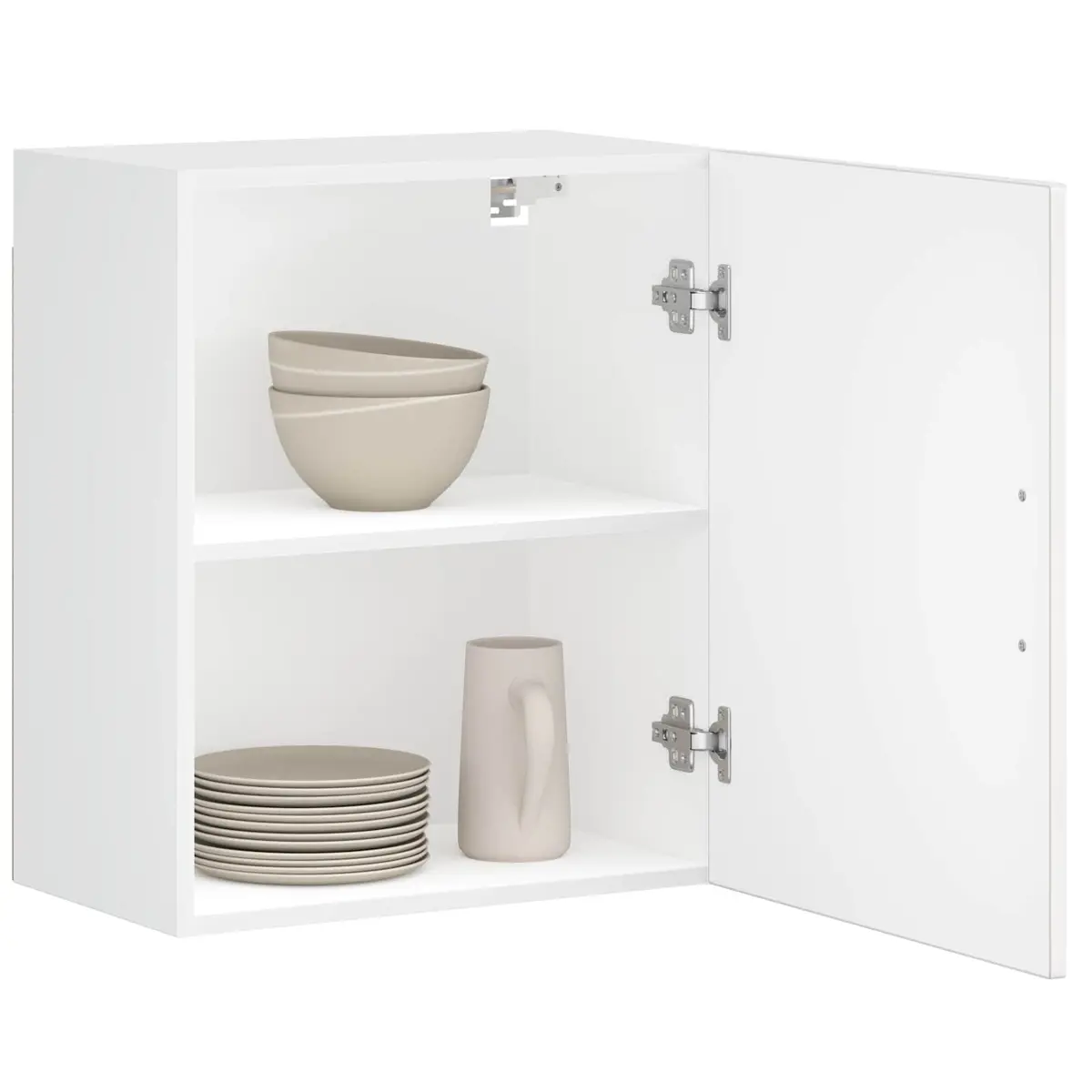 Kitchen Wall Cabinet Storage Cupboard Engineered Wood Grey High Gloss Mount