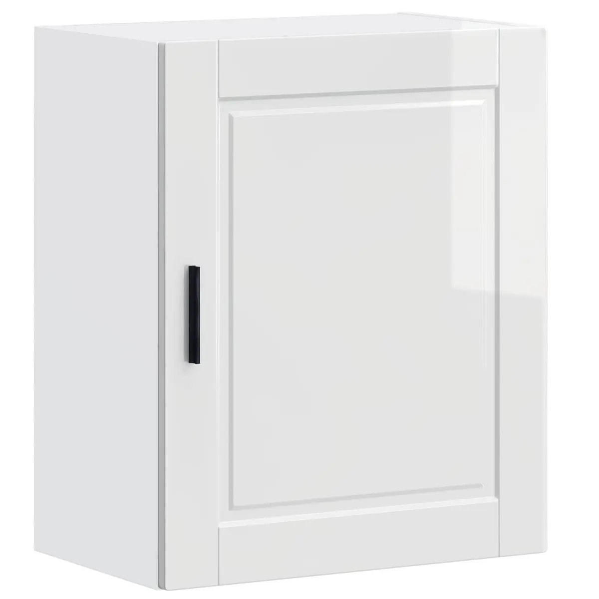 Kitchen Wall Cabinet Storage Cupboard Engineered Wood Grey High Gloss Mount