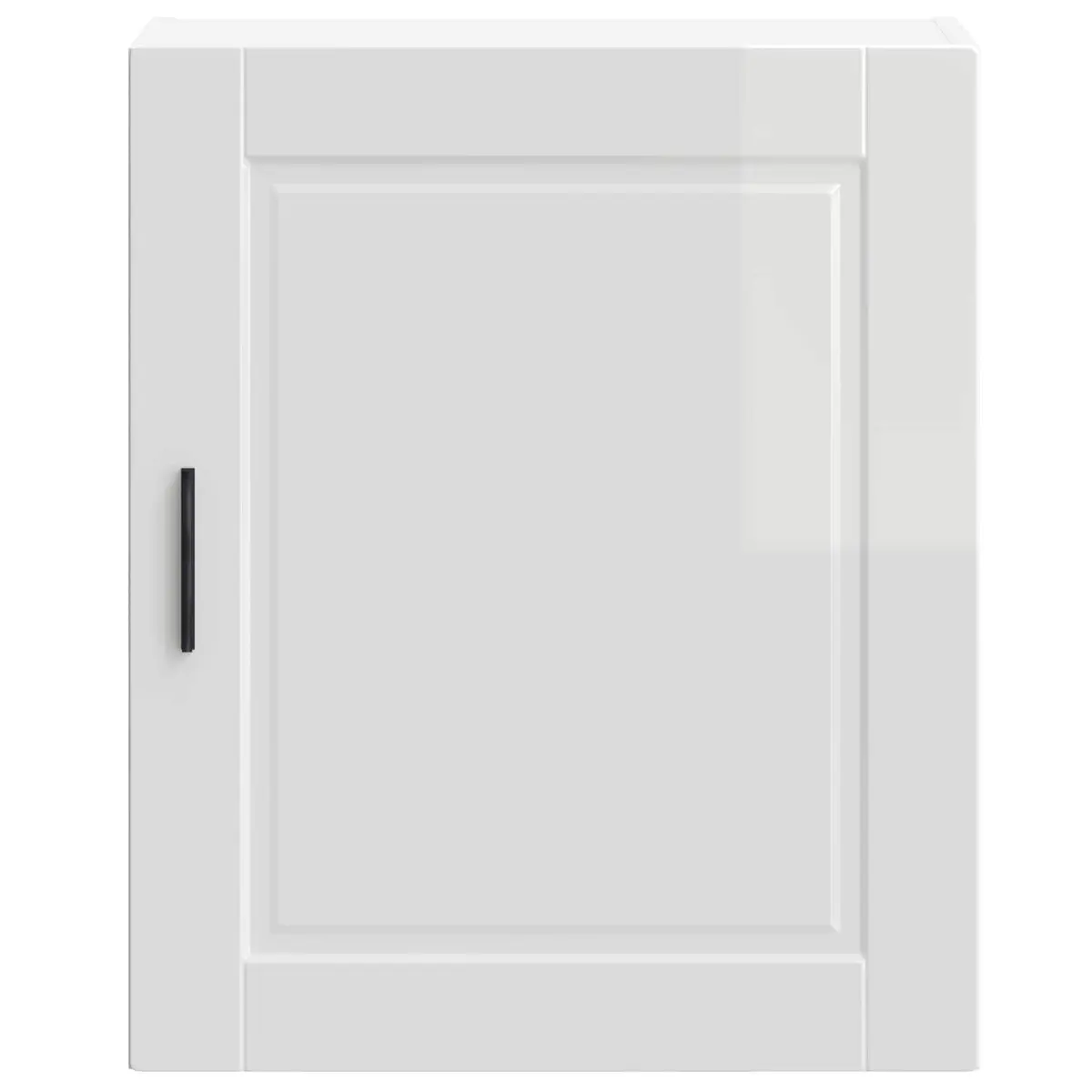 Kitchen Wall Cabinet Storage Cupboard Engineered Wood Grey High Gloss Mount
