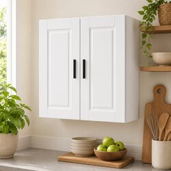 Engineered Wood Kitchen Wall Cabinet in White Finish