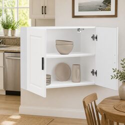 Durable White Engineered Wood Kitchen Wall Cabinet