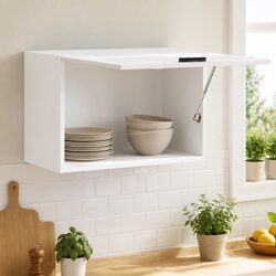 Wall-Mounted Kitchen Storage Cabinet in White Gloss