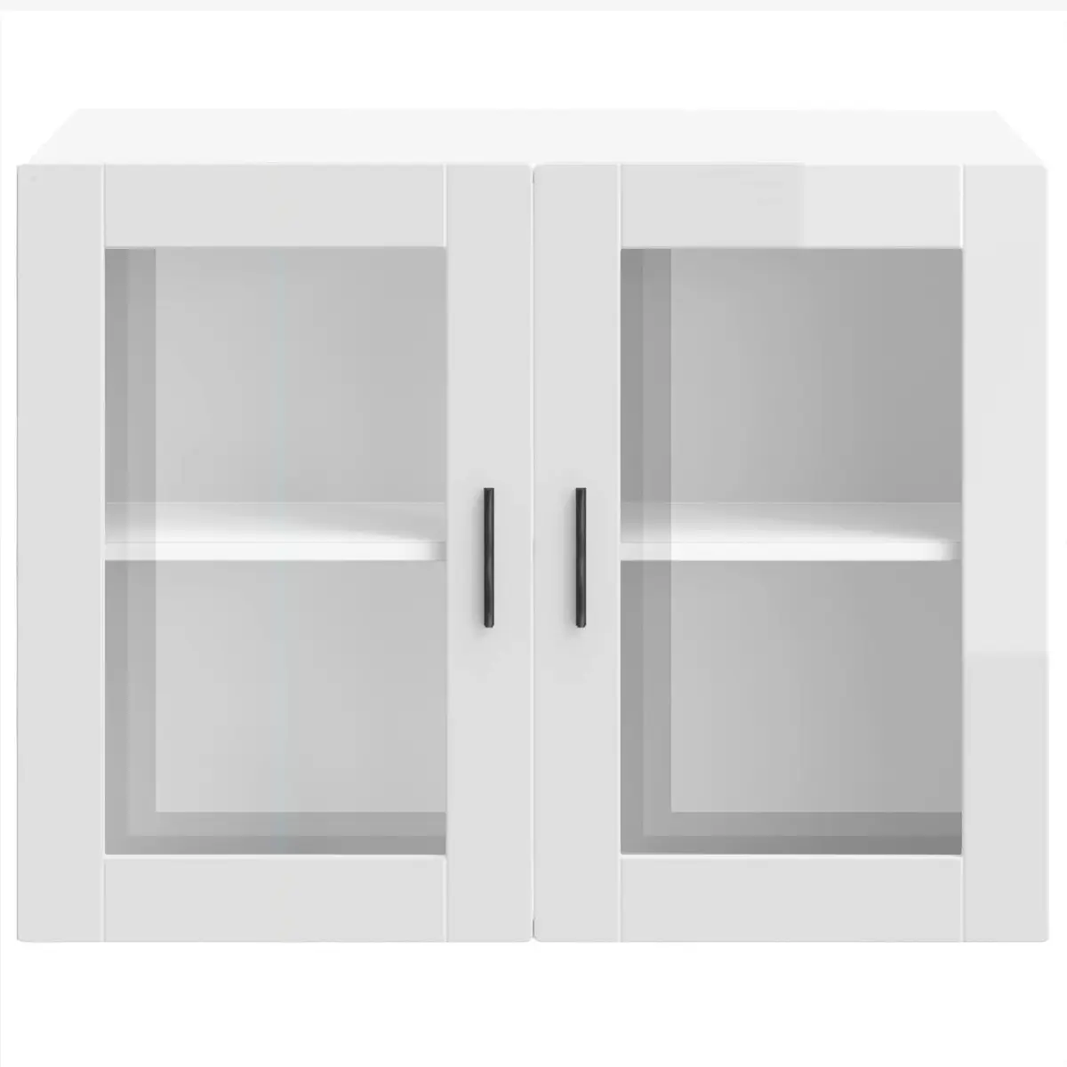 Kitchen Cabinet Wall-Mounted Glass Door White High Gloss