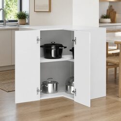Engineered Wood Kitchen Wall Corner Cabinet in White
