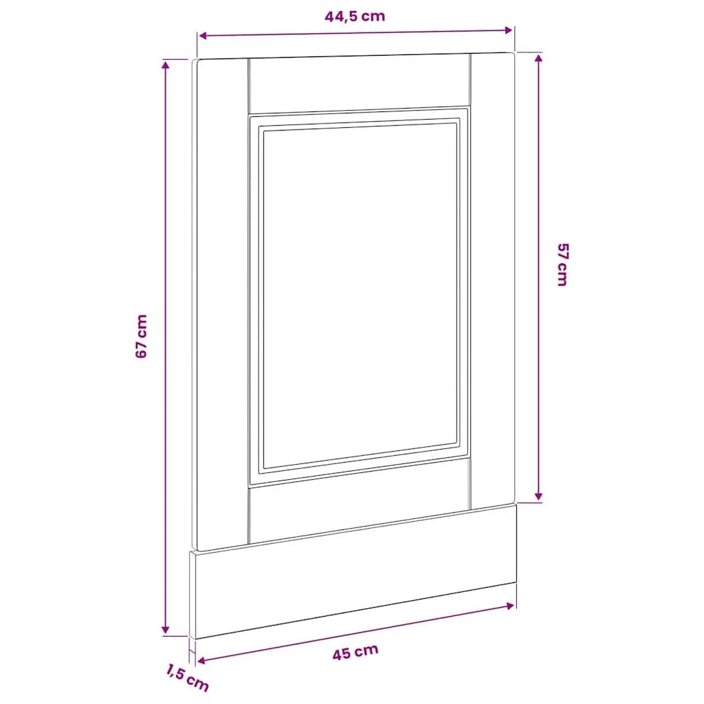 Dishwasher Panel Easy Clean 45 x 1.5 x 57 cm White High Gloss Engineered Wood