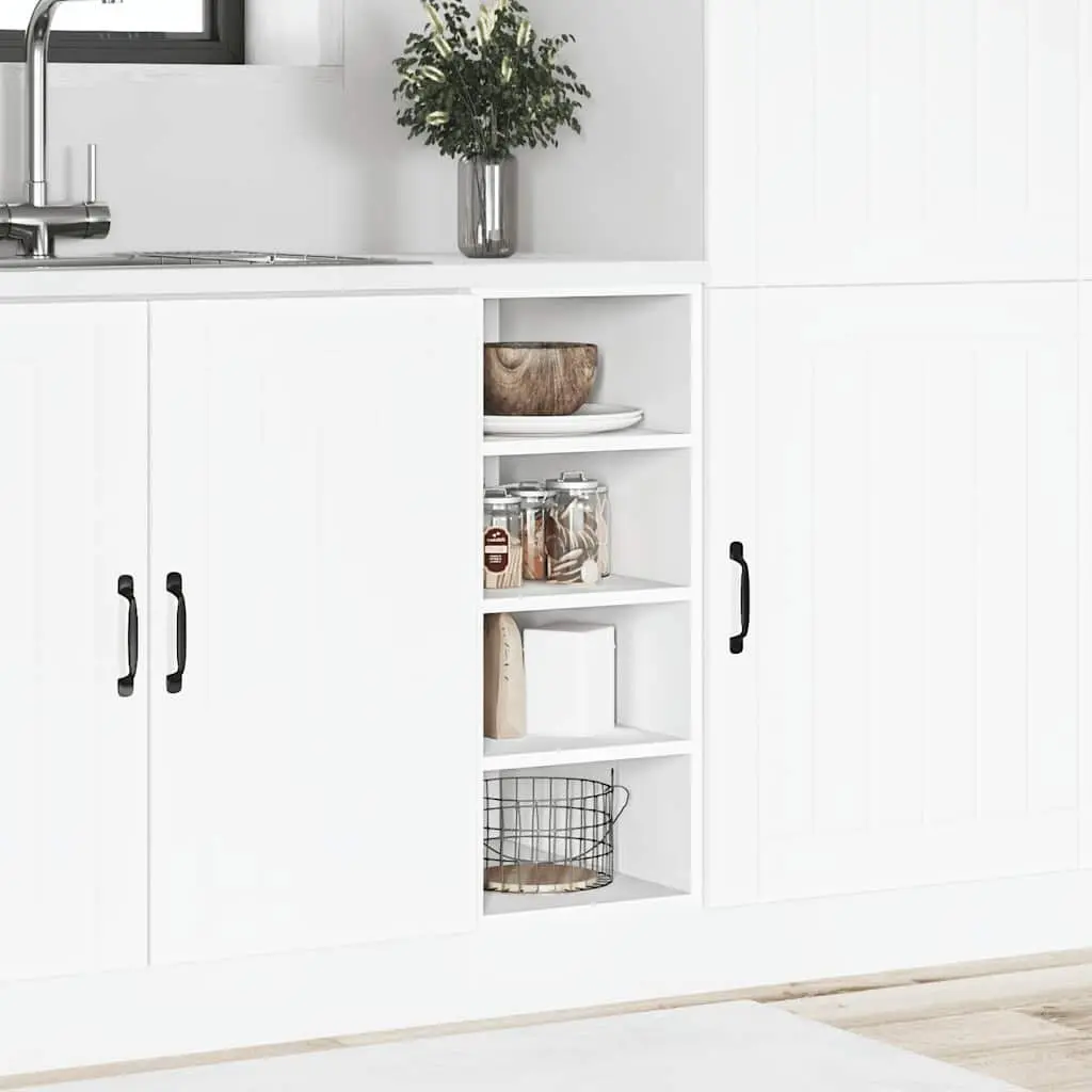 Kitchen Cabinet White Engineered Wood Adjustable Feet 30x44.5x81.5cm